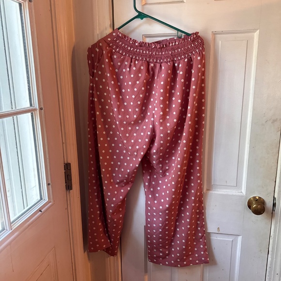 Womens blush pink polka dot pants - Picture 4 of 4